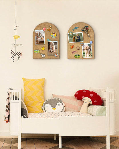 Okydoky 12mm Thick Arch Cork Board, 10.4in x 14.4in Self-Adhesive Pin Board,1 PC for Home Office Décor
