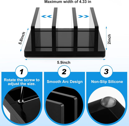Chunful Adjustable Vertical Laptop Stand for Desk, Acrylic 3 Slot Laptop Holder Desktop, Invisible Desktop Notebook Dock for Notebook Computer, All Gaming Laptops up to 17''