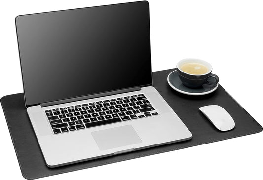 Gallaway Leather Desk Mat, Office Writing Desk Pad, Large 36" x 17" Dark Brown, for Top of Desks, Gift Ready Elegant Computer Desk Cover Protector PU Leather