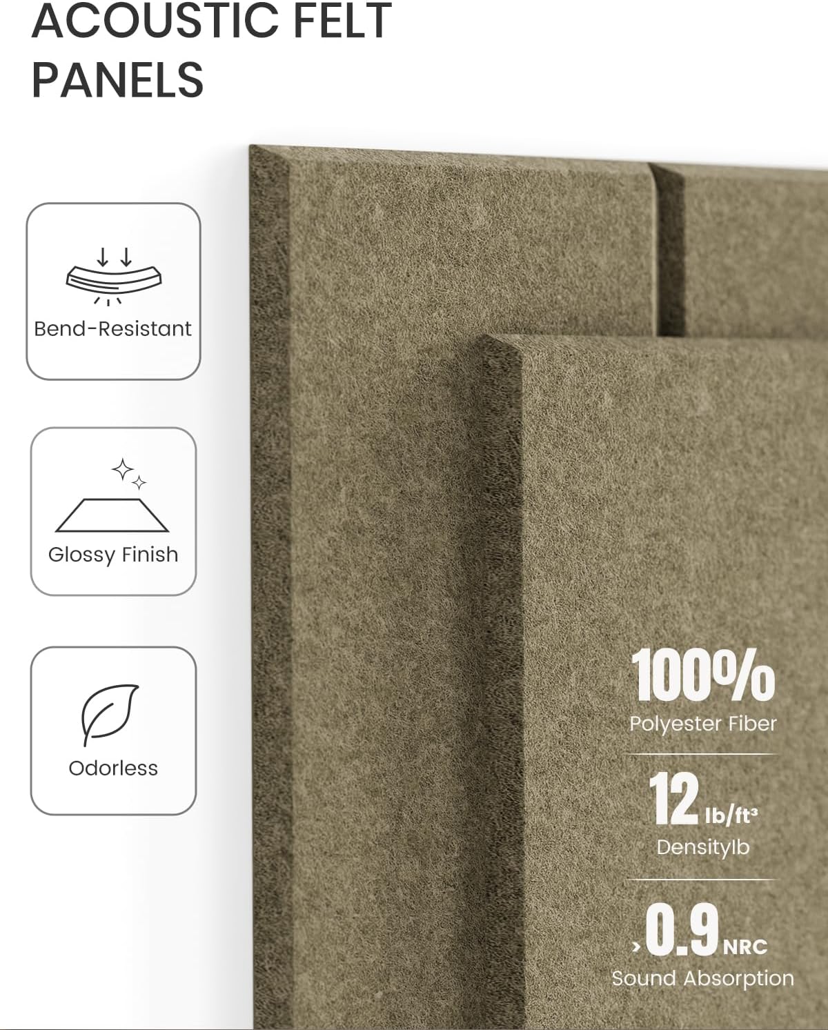Fluxynara Large Felt Bulletin Board 48" x 36" Cork Board Alternative-12 Pack with 70 Safe Removable Adhesive Tabs, Cork Boards for Walls Cork Board for Home Office Classroom Pin Board (Oatmeal)