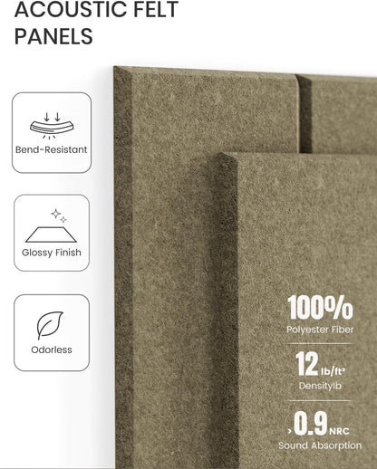 Fluxynara Large Felt Bulletin Board 48" x 36" Cork Board Alternative-12 Pack with 70 Safe Removable Adhesive Tabs, Cork Boards for Walls Cork Board for Home Office Classroom Pin Board (Oatmeal)