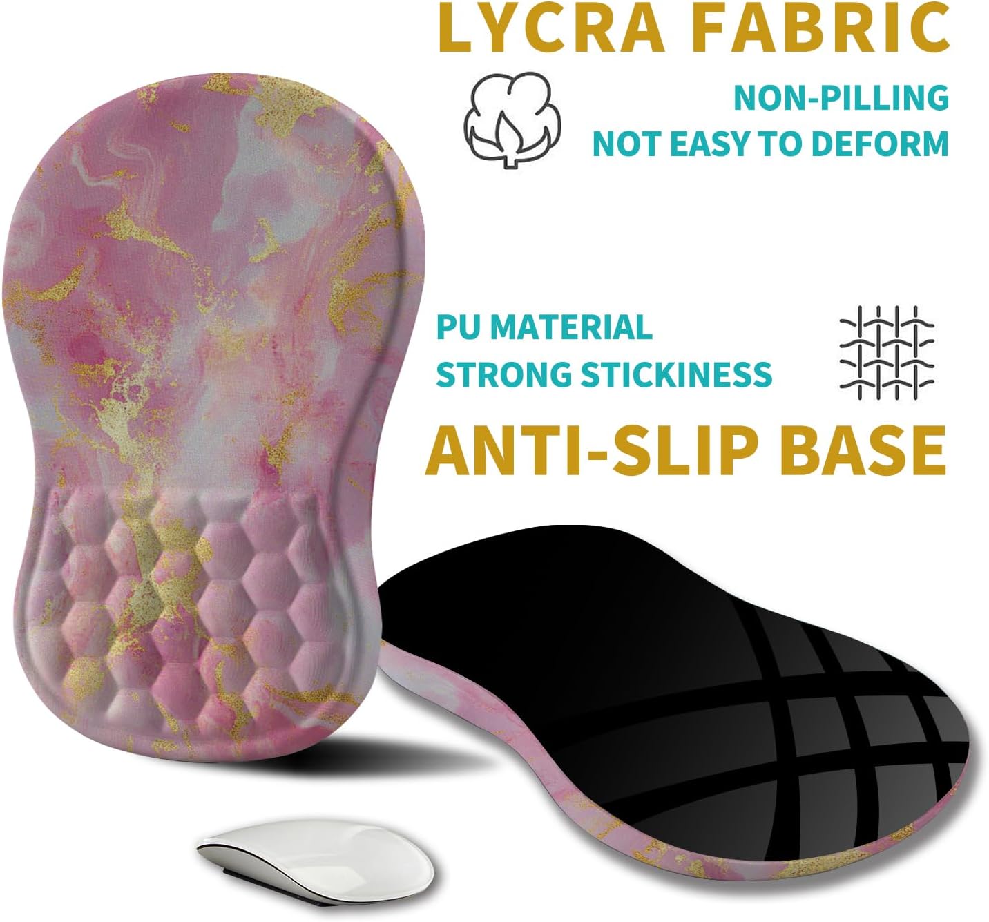 Hokafenle Ergonomic Mouse Pad Wrist Support, Wrist Rest Mousepad for Carpal Tunnel Pain Relief with Integrated Memory Foam Slope Massage Bulge (11.8x7.9 inch,Topographic Contour)