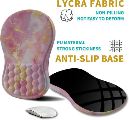 Hokafenle Ergonomic Mouse Pad Wrist Support, Wrist Rest Mousepad for Carpal Tunnel Pain Relief with Integrated Memory Foam Slope Massage Bulge (11.8x7.9 inch,Topographic Contour)