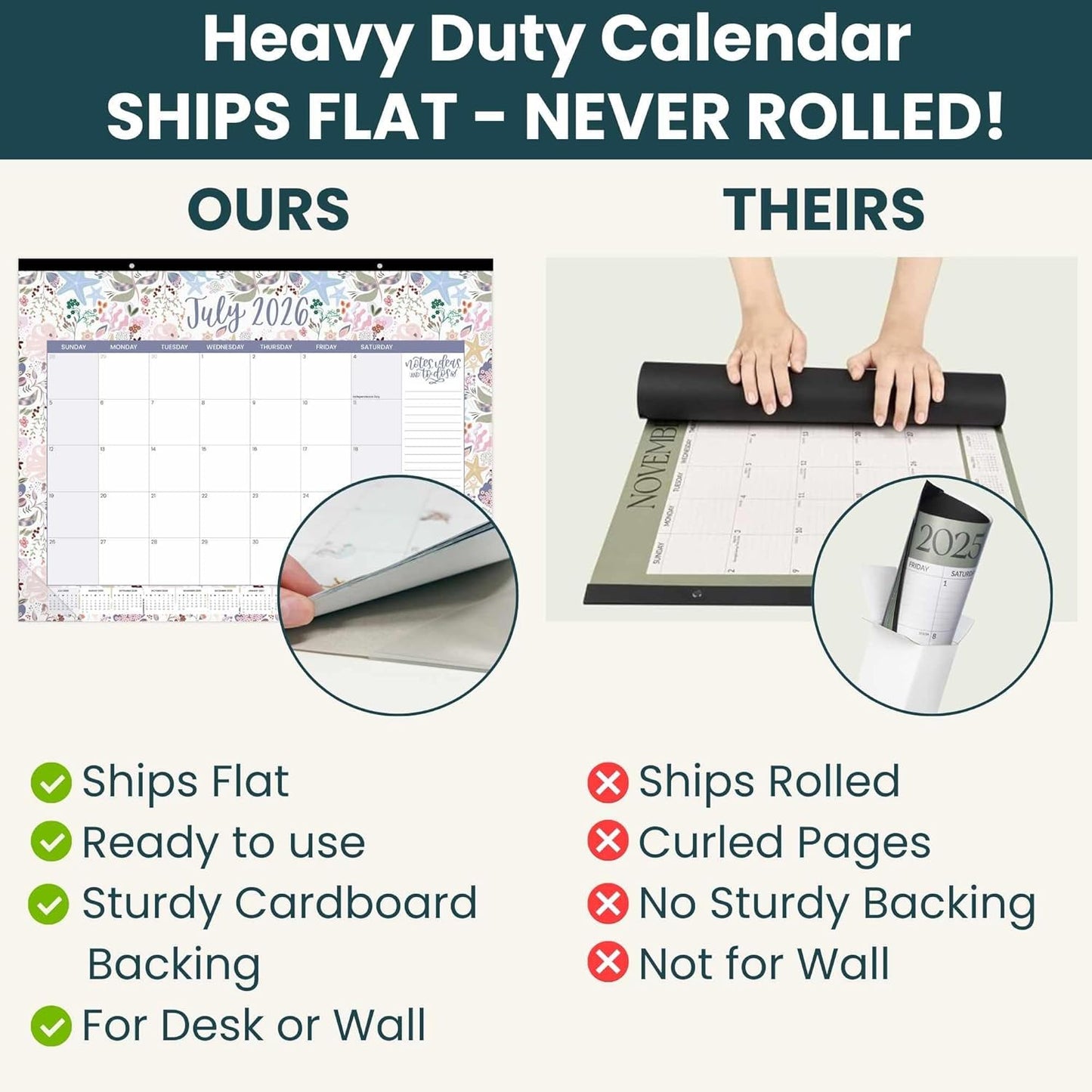 bloom daily planners Desk Calendar 2026-2027 - Academic Year Large Wall Calendar (July 2026 - July 2027) - 21” x 16” Desktop & Hanging Monthly Planner with Stickers for Home or Office - Seasonal