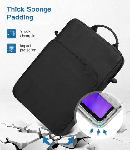 MoKo 13 Inch Tablet Sleeve Bag, Fits with 13 Inch New iPad Pro M5 & Air M4/M3, iPad Pro 12.9 M2&M1,Surface Laptop Go 12.4,Galaxy Tab S8+/S9+ 12.4,Handle Carrying Case with Shoulder Strap,Black &Gray