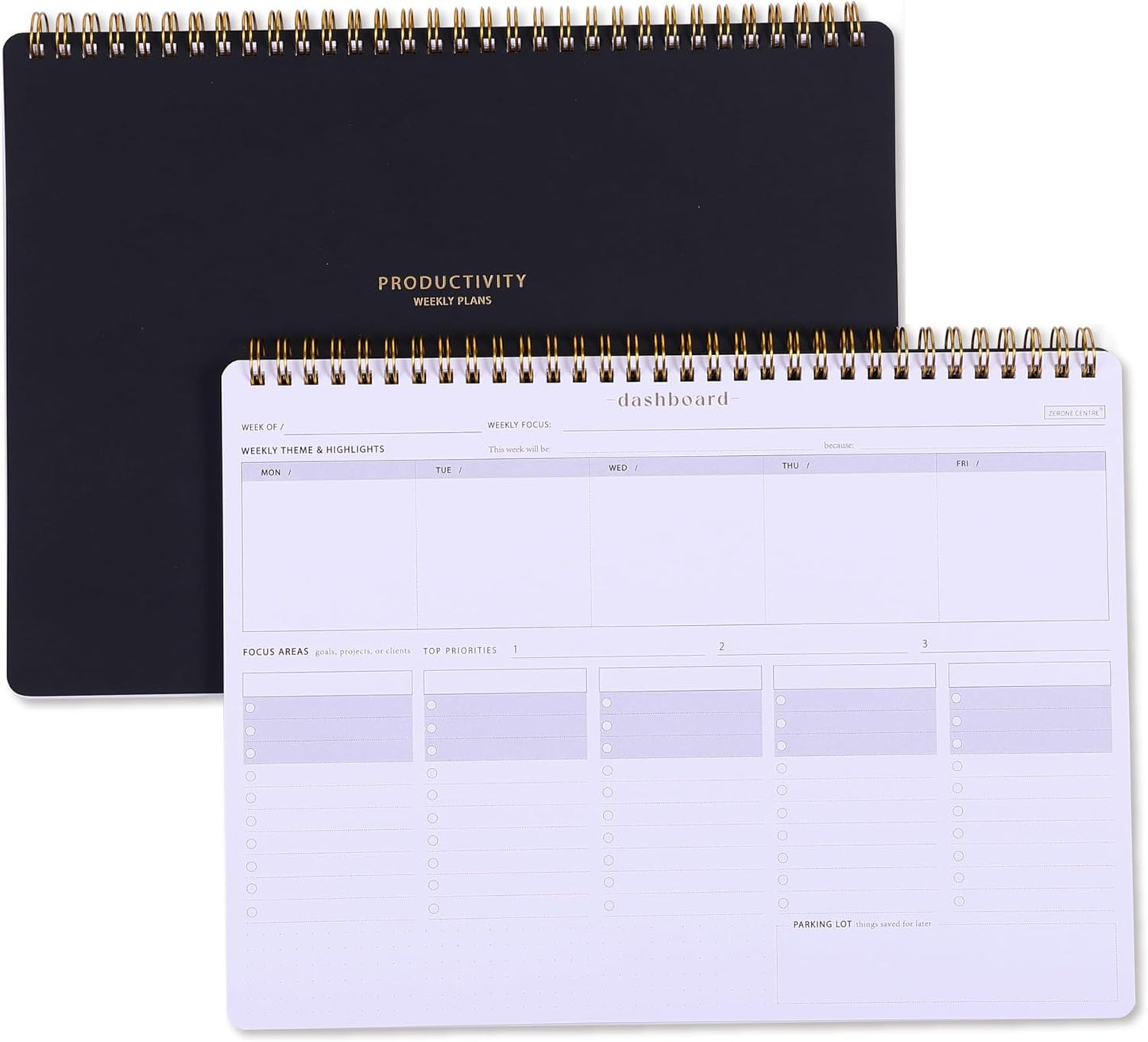 Sunday Start Weekly Planner with Habit Tracker - 8.5×11" Professional Productivity Tools to Organize Your Daily Tasks, Goals, Projects - Dashboard Desk Pad - ADHD To-Do List Notepad