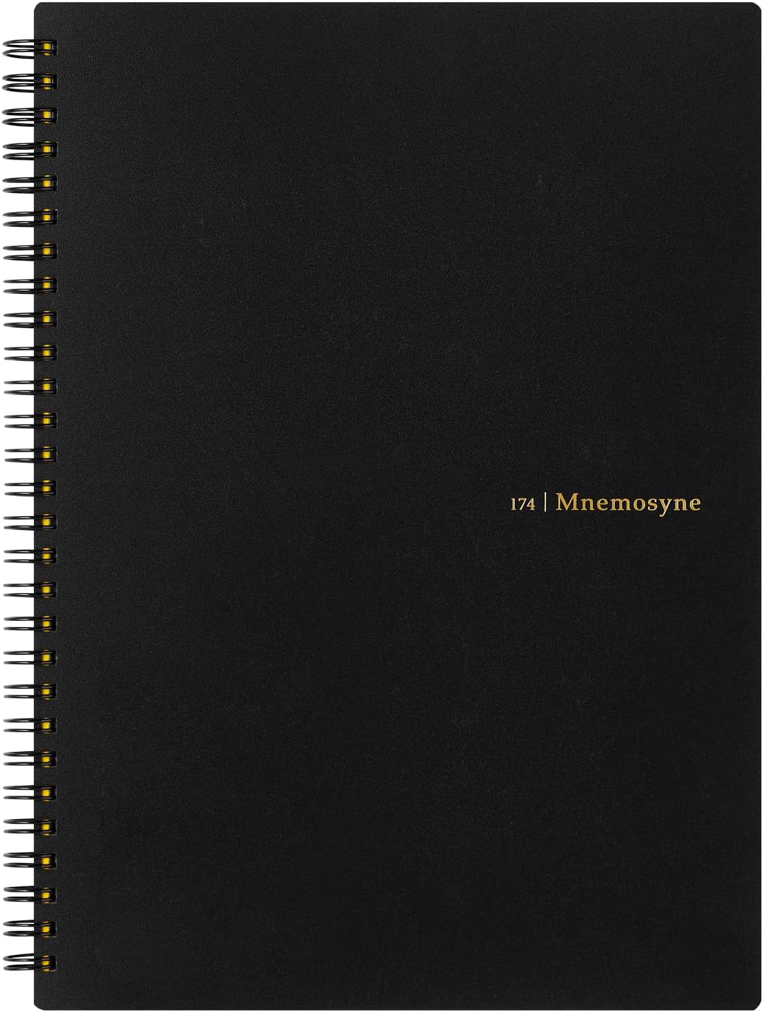 Maruman Mnemosyne Lined Notebook- Vertical A5, 5.83" x 8.27", 70 Sheets / 140 Pages, 7mm College Ruled With Center Line Journal, Perforated Pages & Wire-Bound to Lay Flat, Black, Made in Japan - Colors A