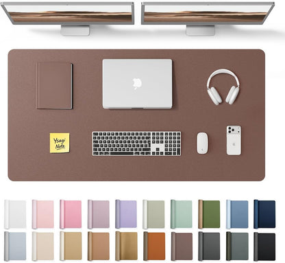 YSAGi Leather Office Desk Pad Protector, Large Mouse Pad, Non-Slip, PU Leather, Laptop Desk Blotter, Waterproof Writing Pad for Office and Home, Black, 23.6" x 13.8" - Colors A