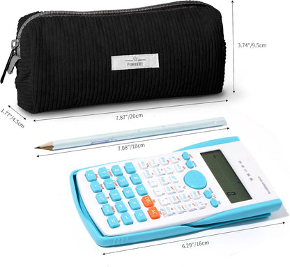Pencil Bag Pen Case, Soft Corduroy Small Pencil Pouch Organizer with Zipper, Cute Pencil Case Pouch Stationery for Girls and Boys – Apricot