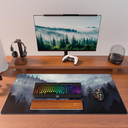 KTRIO Large Gaming Mouse Pad Desk Mat, Superior Micro-Weave Cloth for Precise Mouse Control, Non-Slip Rubber Base, Stitched Edges, Water-Resistant, for Gamer, Office & Home, 31.5" x 11.8" inches