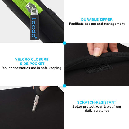 Lacdo Tablet Sleeve Case for 11 inch iPad A16 / 11 inch iPad Air M4 M3 M2 / 11" iPad Pro M5 M4 / 10.9" iPad /10.2" iPad /10.9" ipad Air / 11 Inch Samsung Galaxy Tab A9+ Bag, Fit Magic Keyboard, Black