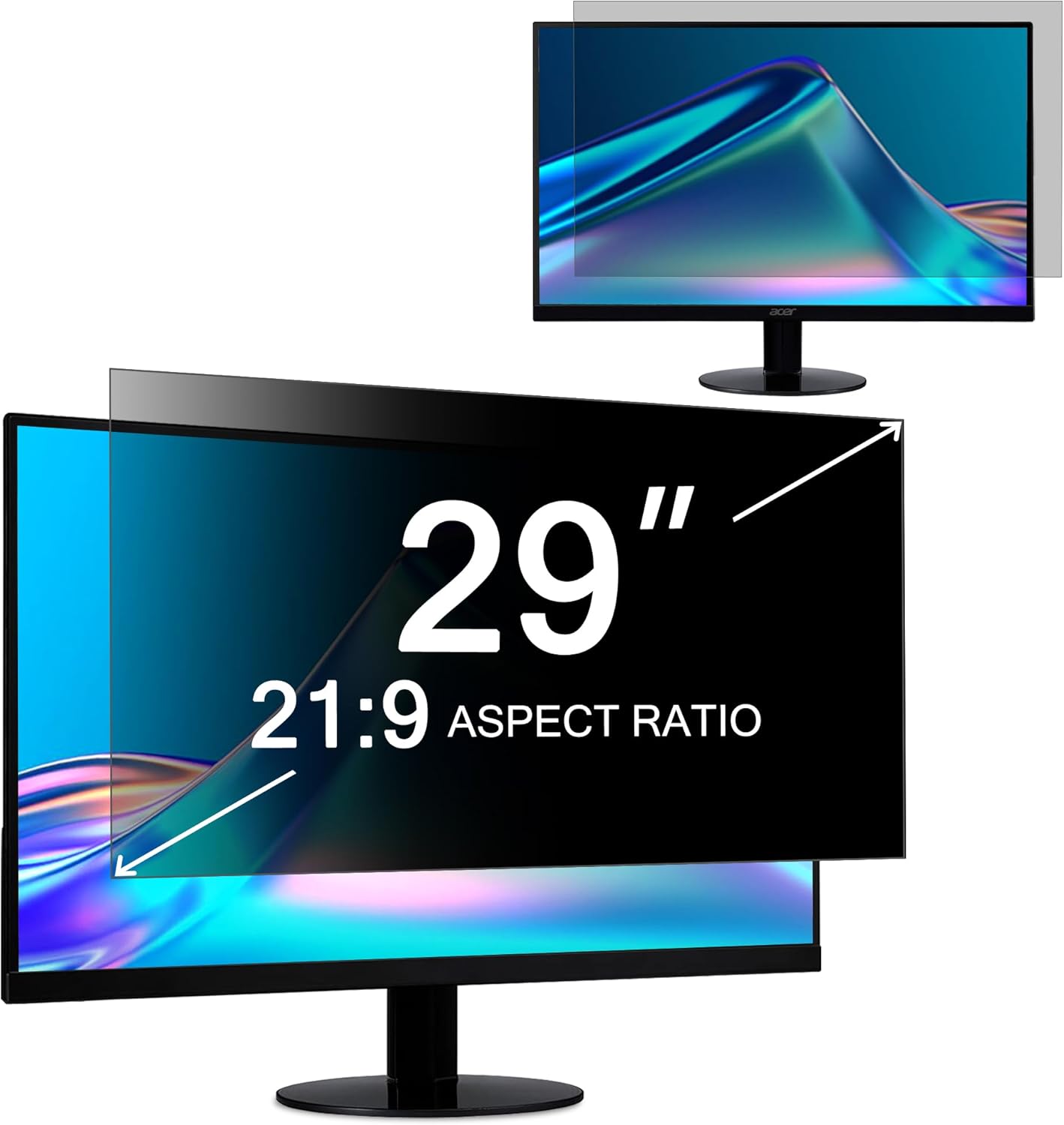ZOEGAA 14 Inch Laptop Privacy Screen Filter, for 16:10 Widescreen Monitors -Dell HP Acer Samsung Lenovo ASUS Toshiba, Removable Privacy Screen Anti-Peeping, Anti Blue Light Blocking and Anti Glare