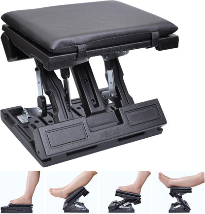 Scalebeard Foot Rest for Under Desk at Work,Height Adjustable Infinite Angle Ergonomic Foldable Footrest for Office, Gaming,Computer, Removable Pad Desk Foot Stool with Massage Beads,for All Seasons