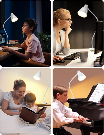 BOHON Clip on Light, 10W 38 LED Desk Lamp with Clamp, 5 Color 10 Brightness Auto Off Timer, Flexible Neck Clip Lamp, Desk Lights for Office Home Bed Bedside Reading, Bright Yellow