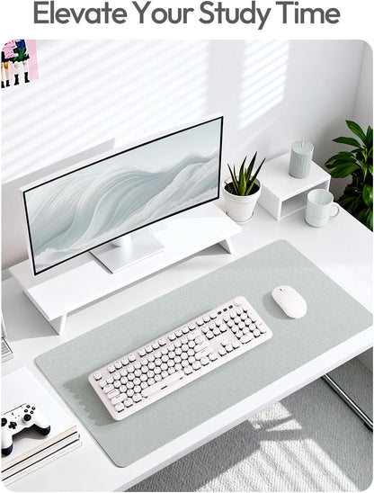 YSAGi Leather Desk Protector, Office Mat, Large Mouse Mat, Non-Slip PU Leather Blotter, Laptop Desk Mat, Waterproof Writing Pad for Office and Home (Black, 31.5" x 15.8") - Colors B