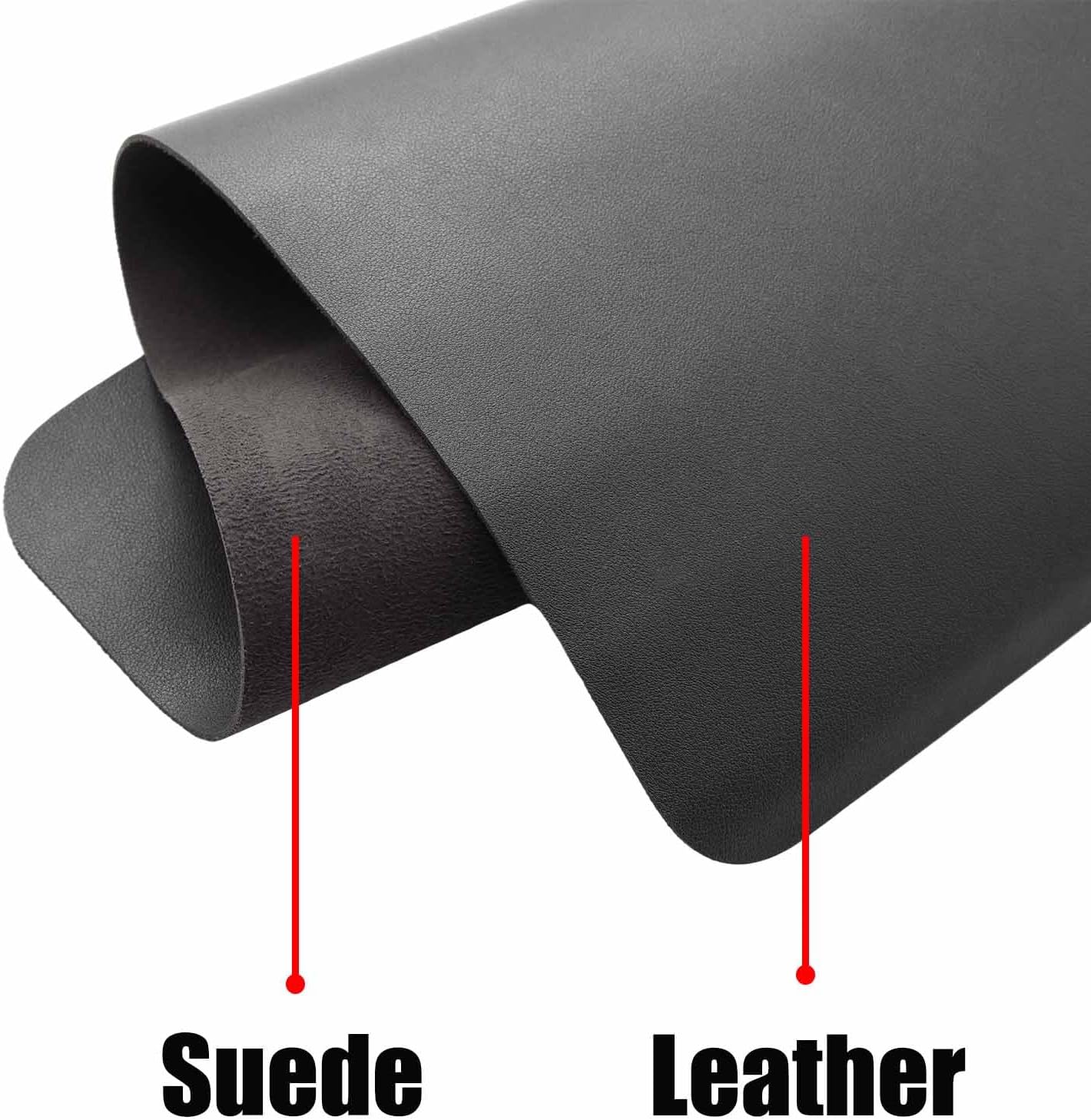 Double-Sided Keyboard Mouse Pad, 31.5"x15.7" PU Leather and Cork Desk Mat Large Overlocked-Edge Desk Pad with Matching Thread, Black