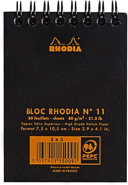 Rhodia #16 Wirebound Notepad 5.8" x 8.3" Dot Pad, Orange Cover