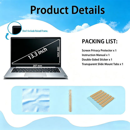 Laptop Privacy Screen 16.1 inch 16:9, 26° Anti Peeping Removable Anti Glare Blue Light Filter Compatible with All 16.1” 16:9 Laptops Portable Monitors