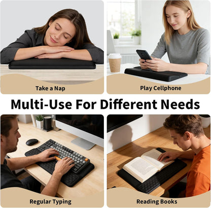 Keyboard Wrist Rest Stand Pad, Soft Memory Foam Ergonomic Computer Wrist Support, Keyboard Riser Hand Rest Cushion Holder Gaming Typing Coding Desk Accessories for Home Office School（Black）