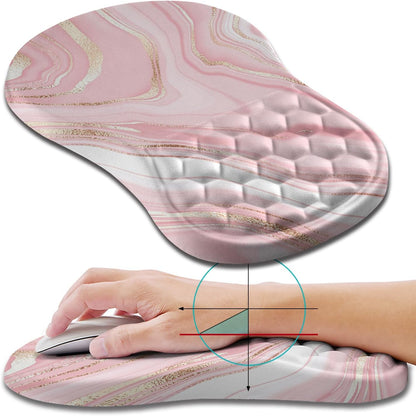 Hokafenle Ergonomic Mouse Pad Wrist Support, Wrist Rest Mousepad for Carpal Tunnel Pain Relief with Integrated Memory Foam Slope Massage Bulge (11.8x7.9 inch,Topographic Contour)