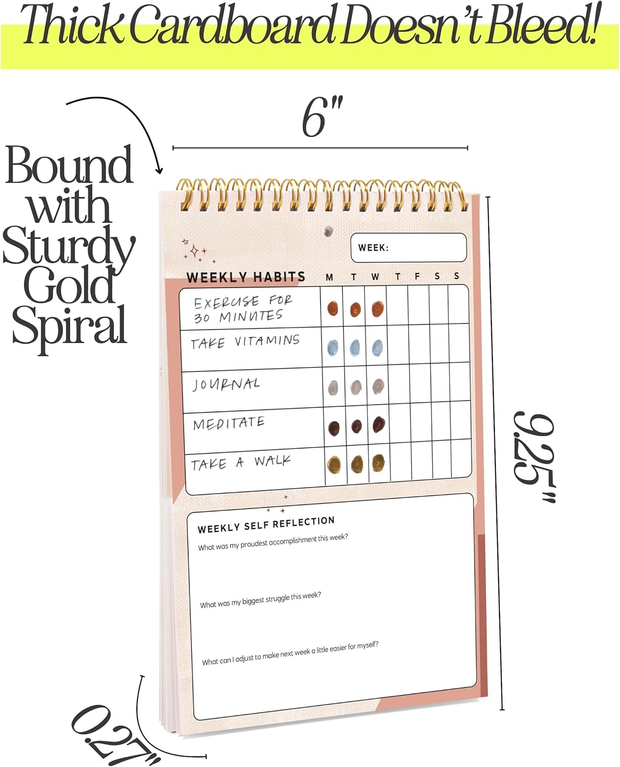 I Know Collection Weekly Habit Tracker Journal - 17-Week Goal Planner & Self-Care Journal - Spiral-Bound Wellness & Productivity Tracker - Daily, Weekly, and Monthly Habit Calendar