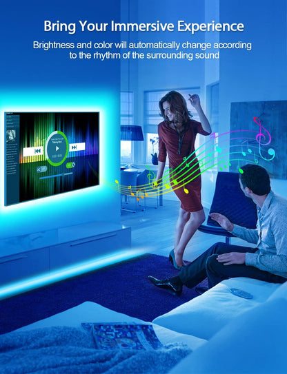 MATICOD LED Lights for TV Led Backlight, 9.84ft RGB Led Strip Lights USB TV Lights Behind 32-43in, APP Remote Control Music Sync TV Led Light for Bedroom Gaming Home Décor