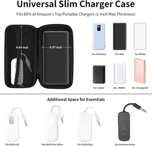 iMangoo Travel Essential Electronics Organizer Pouch Charger Case, Shockproof Dual Zipper Power Bank Cables Tech Accessories Purse, Men & Women Travel Must Have Storage Bag, 6.5x3.2x1 inch Rose Gold