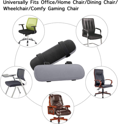 MOSISO Chair Armrest Pads (2 Pack), Memory Foam Home/Office Chair Arm Rest Covers Comfy Computer Gaming Elbow Cushion Removable Washable Elbow Support Forearm Pressure Relief, Black
