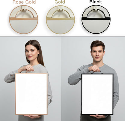 Magnetic Dry Erase Board 12x16 with Foldable Stand, Portable Gold Desktop Whiteboard for Home, Office, School & Kitchen, Includes Weekly & Monthly Magnetic Planner Sheets