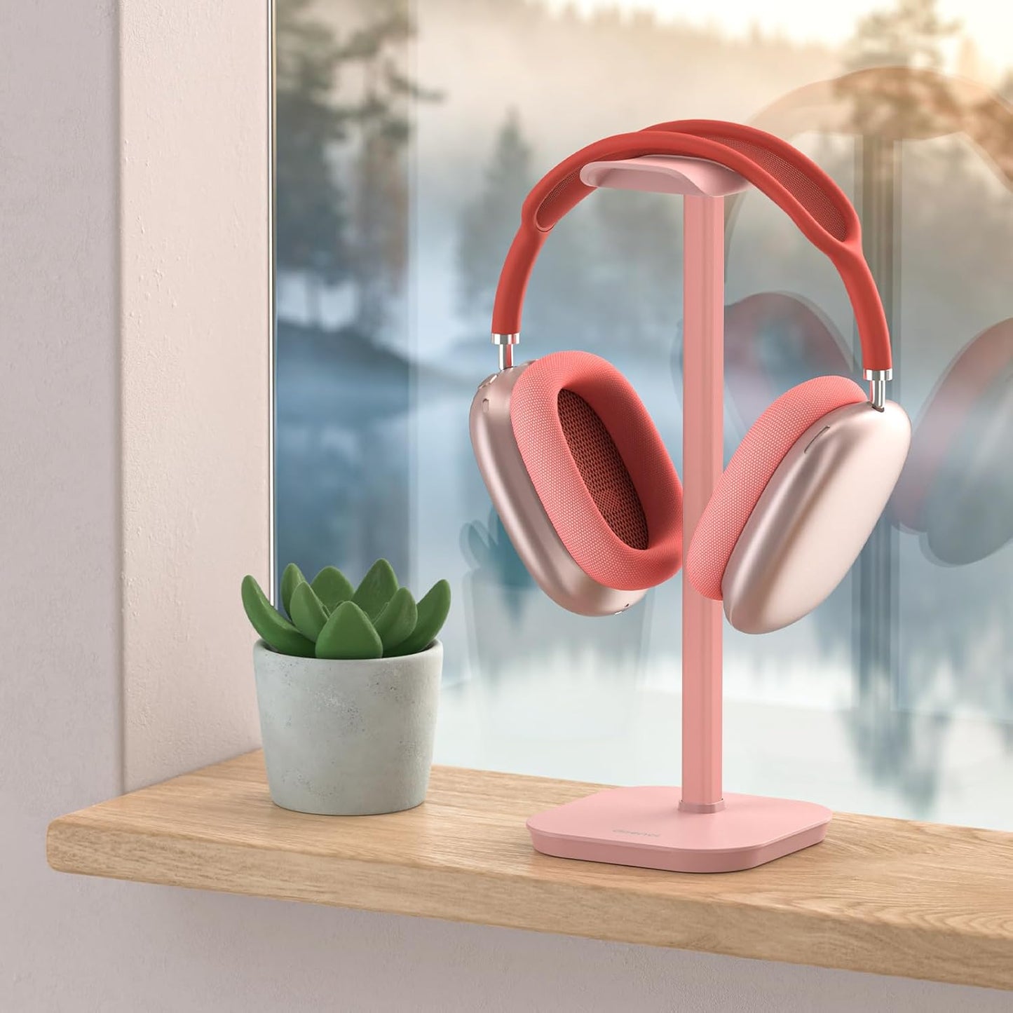 Headphone Stand, Desktop Headset Holder Heavy Base Desk Earphone Stand Aluminum Gaming Headset Hanger Rack Compatible with AirPods Max, AirPods Pro, Sony, Beats, Bose, Razer (White)