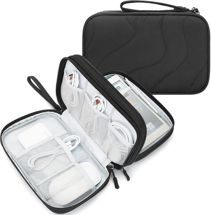Skycase Tech Pouch - Lightweight Electronics Organizer Travel Case - Double Layers Cable Organizer - All-in-One Storage Bag for Charger, Cord, Phone, Flash Drive, Essentials - XL