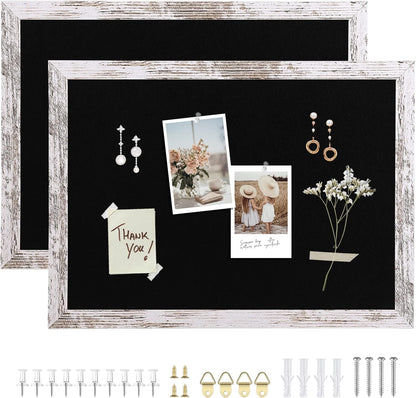 Cork Board Bulletin Board, 11.8x8.6 inches Mini Decorative Hanging Framed Cork Boards for Walls, Pin Board Vision Board for School Home Office, Bulletin Board with Wooden Frame(2230,WH,1p)