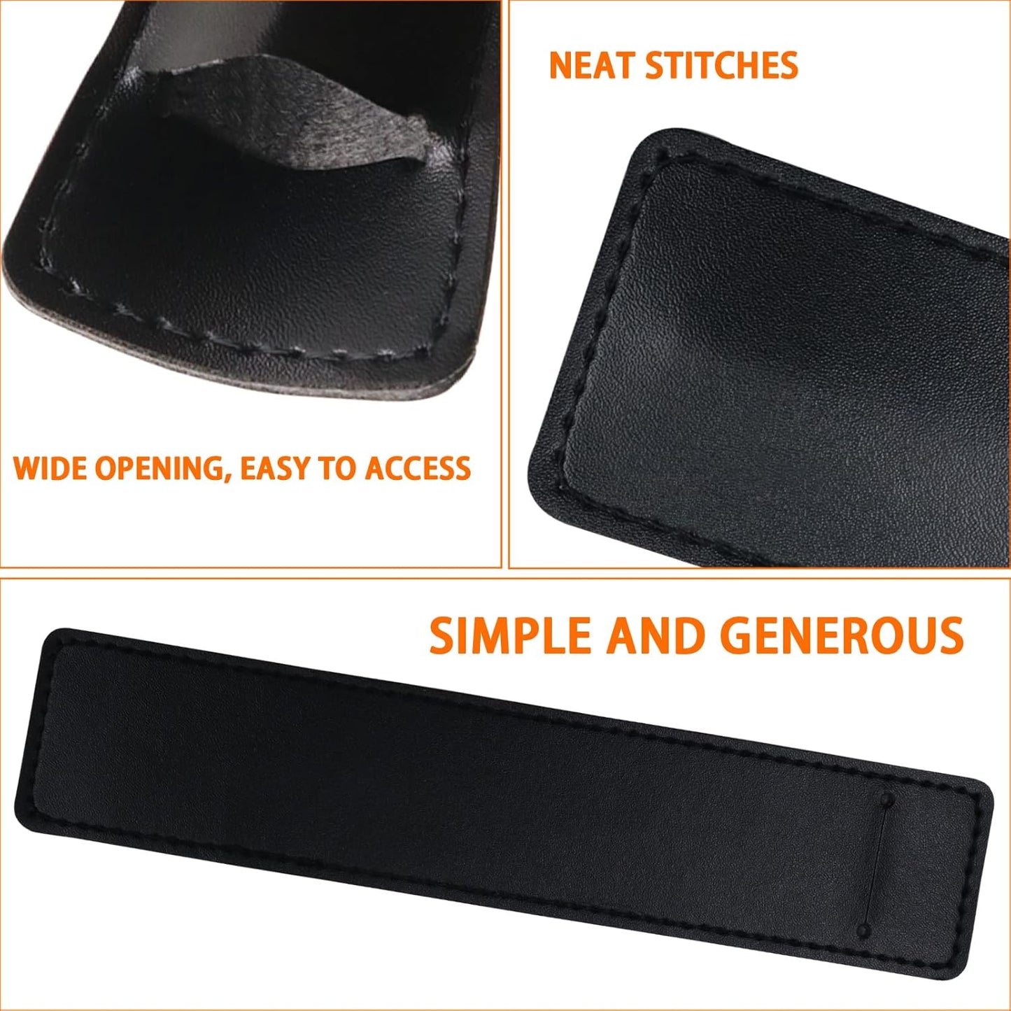 5Pcs Leather Single Fountain Pen Case, Soft Pen Sleeve Pouch for Men Women, Ballpoint Pencil Protective Cover Holder for Office, Business Gift (Black)