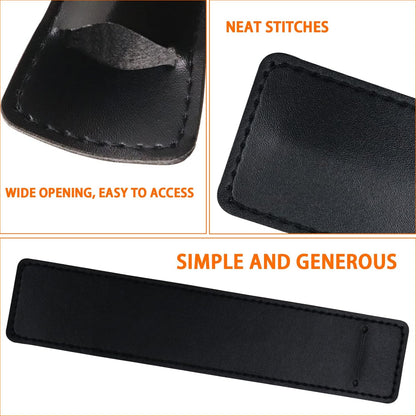 5Pcs Leather Single Fountain Pen Case, Soft Pen Sleeve Pouch for Men Women, Ballpoint Pencil Protective Cover Holder for Office, Business Gift (Black)