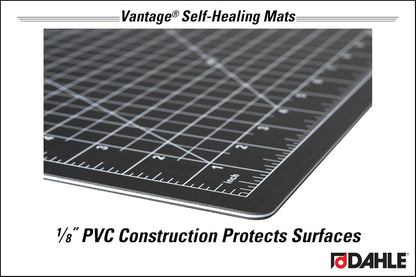 Dahle Vantage 10670 Premium Self-Healing Cutting Mat, 9"x12", 1/2" Grid, 5 Layers for Max Healing, Perfect for Crafts & Sewing, Black