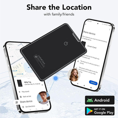 2 Pack Wallet Tracker Card for Android Bluetooth Tracker Work with Google Find Hub(Android Only), IP68 Waterproof, Item Finder for Bags, Keys, Passport