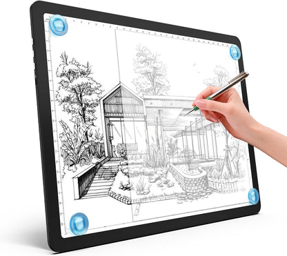 Heanolier A4 LED Copy Board Light Tracing Box,Super Bright Magnetic Light pad with Side physical Buttons,Adjustable Corded Light Table for Tattoo Transferring,Drawing, Light Board for Diamond Painting