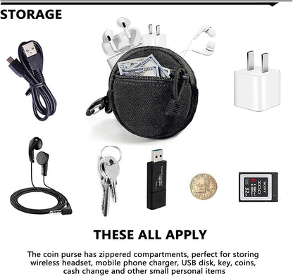 Tactical Belt Pouch Key Pouch Backpack Accessories Tactical Vest Attachments Small Molle Pouch EDC Wallet Travel Pill Container Portable