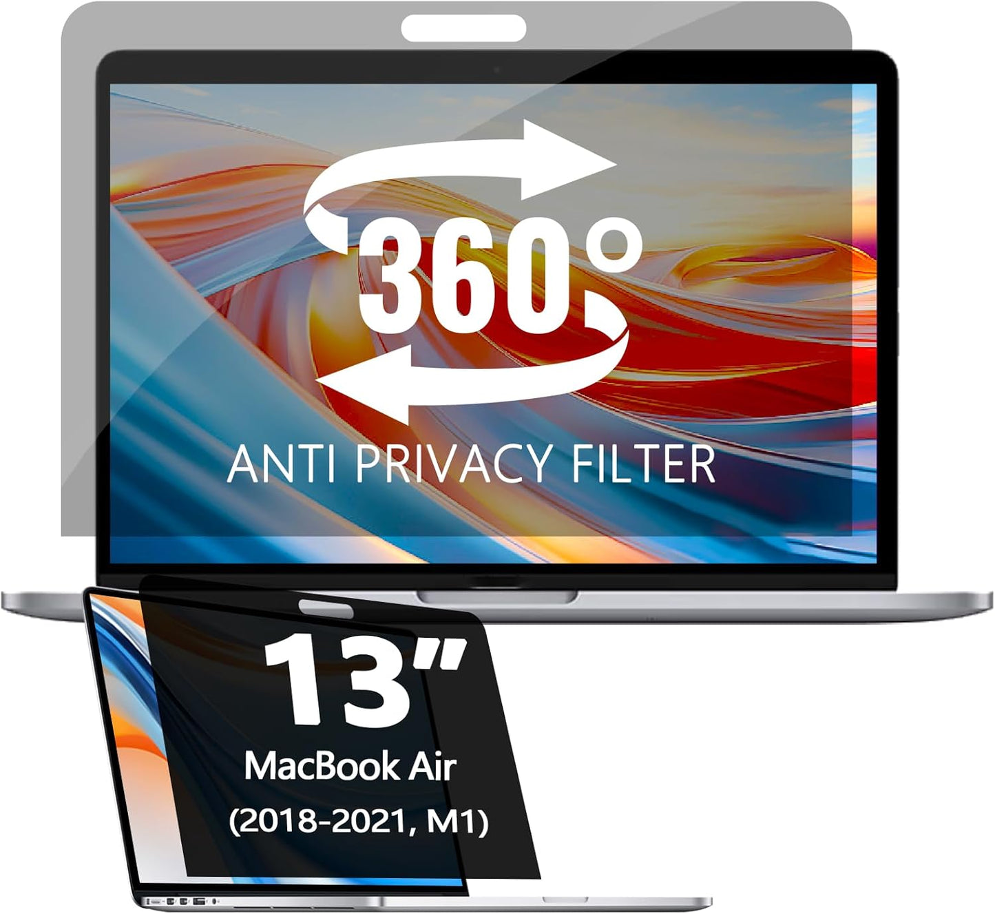 2 Pack Magnetic Hanging Computer Privacy Screen 24 Inch for 16:9 Widescreen Monitor, Removable Privacy Screen Anti Glare Blue Light Computer Screen Privacy Shield, Anti-Scratch 24in Protector Film