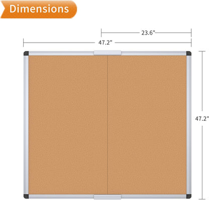 VIZ-PRO Cork Notice Board, 36 X 24 Inches, Silver Aluminium Frame