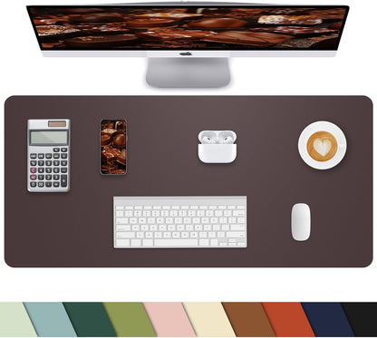 Leather Desk Pad Protector, Office Desk Mat, Large Mouse Pad, Non-Slip PU Leather Desk Blotter, Laptop Desk Pad Desk Accessories for Office and Home (Black, 40" x 17")