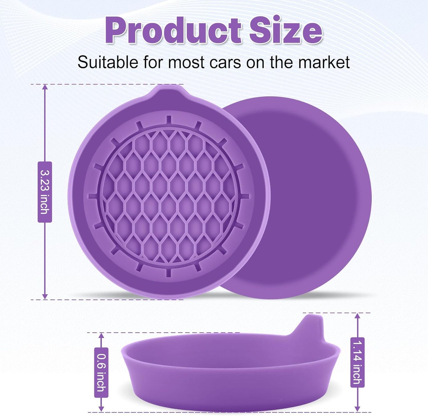 SINGARO Car Cup Holder Coaster, Silicone Cup Holder Insert, Universal Non-Slip Cup Holders, Car Accessories Interior for Women and Man Interior Sets 4 Pack Black