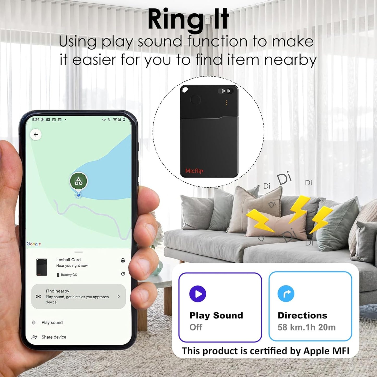 Wallet Tracker Card (Both iOS and Android) | No Monthly Fee | Waterproof | Wireless Charging | Anti-Lost, Thin Bluetooth Smart Card Finder for Wallet, Luggage, Backpack