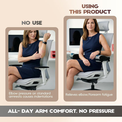 Office Chair Arm Pads, Ergonomic Memory Foam Wheelchair Cover, Arm Rest Pillow for Desk, Computer, Gaming and Elbows (Skin-Friendly Arm Rest Pillow)