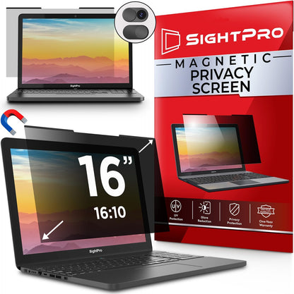SightPro Magnetic Laptop Privacy Screen 14 Inch 16:9 - Patented Removable Laptop Privacy Filter Shield and Protector