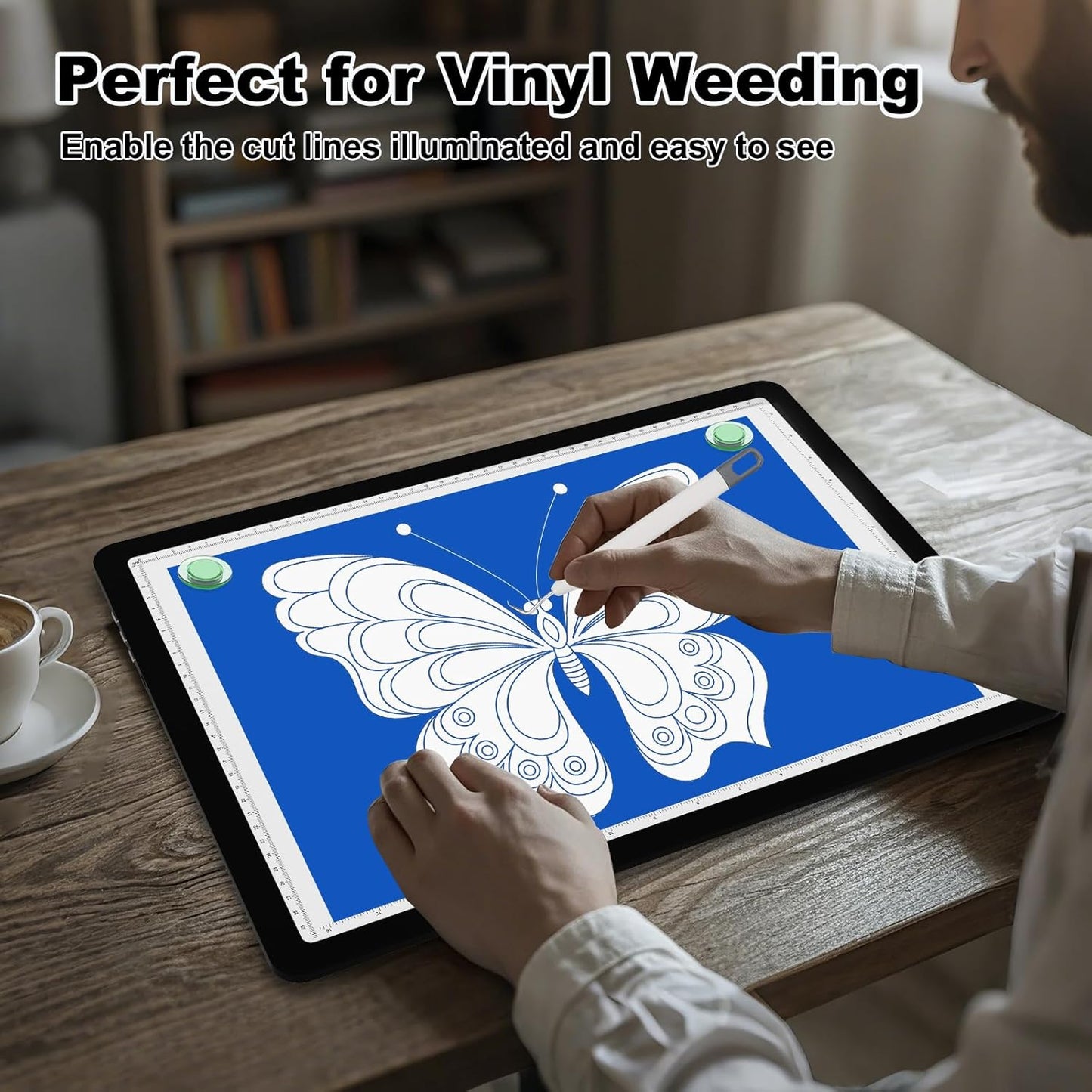 Elice Rechargeable A3 Light Pad for Diamond Painting, Magnetic LED Light Board with Physical Button, Super Bright Diamond Art Light Pad, Ultra-Thin Light Box for Tracing, Weeding Vinyl, Artists -Black