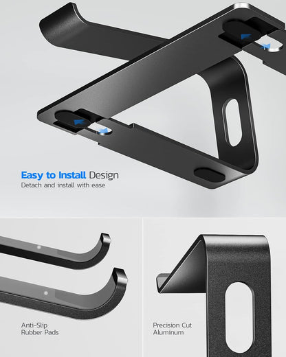 Nulaxy All-Aluminum Laptop Stand for Desk, Ergonomic Detachable Ventilated Cooling Computer Riser, Anti-Slip Design Notebook Holder Compatible with All 10-16" Laptops (MacBook, Dell XPS, HP, Lenovo)