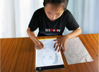 Small A5 Ultra-Thin Portable LED Tracing Light Box Dimmable Tracer Pad Board Adjustable Brightness for Artists Drawing Sketching Trace Animation Artcraft 5d Diamond Painting