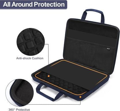 MOSISO 15.6-16 inch Laptop Hard Case, 15 inch Shockproof Waterproof Laptop Case Hard Shell Compatible with MacBook HP Dell, Carrying Sleeve Computer Bag with Sturdy Handle&Front Pocket&Belt, Black