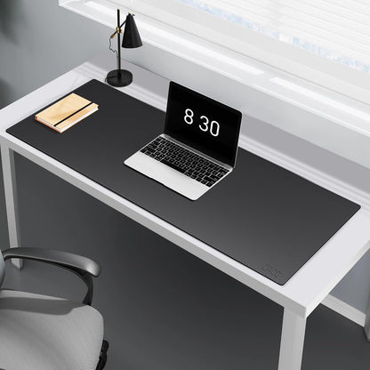 Cacoy 36" x 20" Leather Desk Mat for Home Office, Extra Large PU Leather Desk Pad Blotters, Waterproof Computer Keyboard Mat, Extended Gaming Mouse Pad, Desk Protector for Desktop and PC Laptop, Black